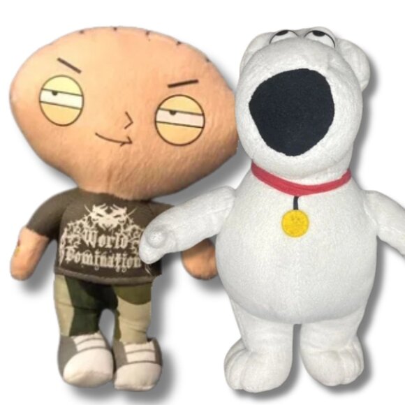 World Domination Camo Plush Stewie Doll and Plush Brian Dog Doll PAIR Family Guy - Picture 1 of 2